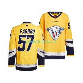 Camiseta Nashville Predators DANTE FABBRO 57 Adidas 2022-2023 Reverse Retro Amarelo Authentic - Homem